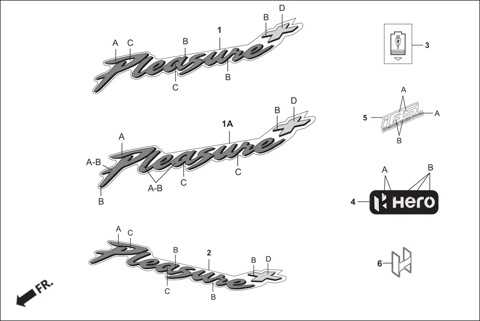 F-26-VX MARK/STRIPE diagram showing 86830-ABH-200S