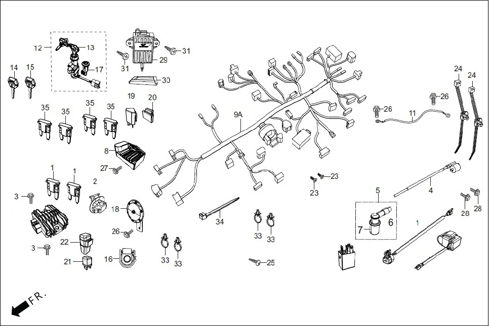 F-22-VX WIRE HARNESS assembly diagram for Hero Pleasure + 110 (July,2022)