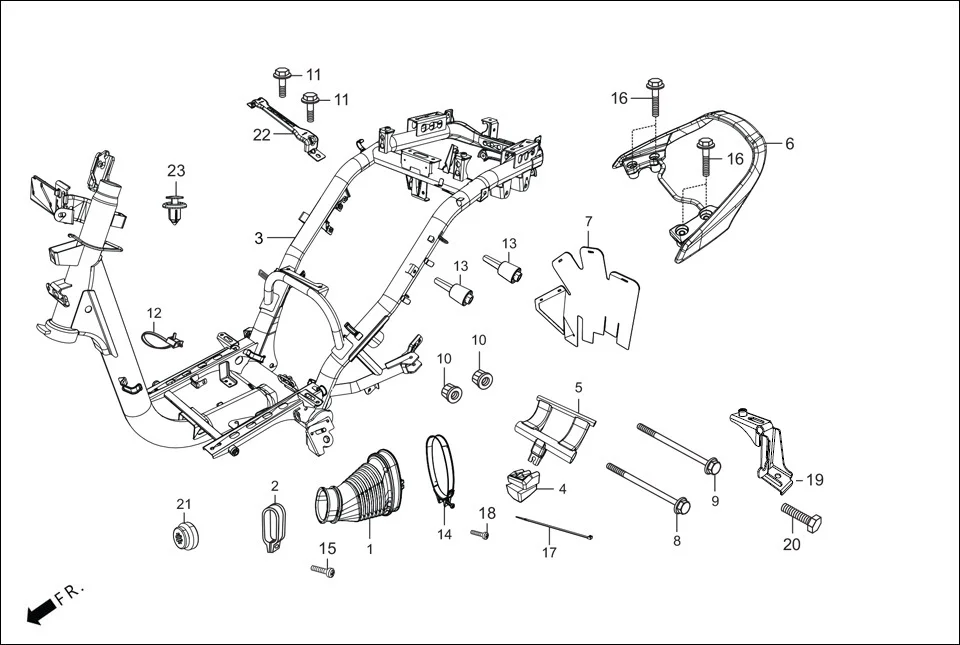 F-23-LX/VX FRAME BODY diagram showing 90304-KCS-920