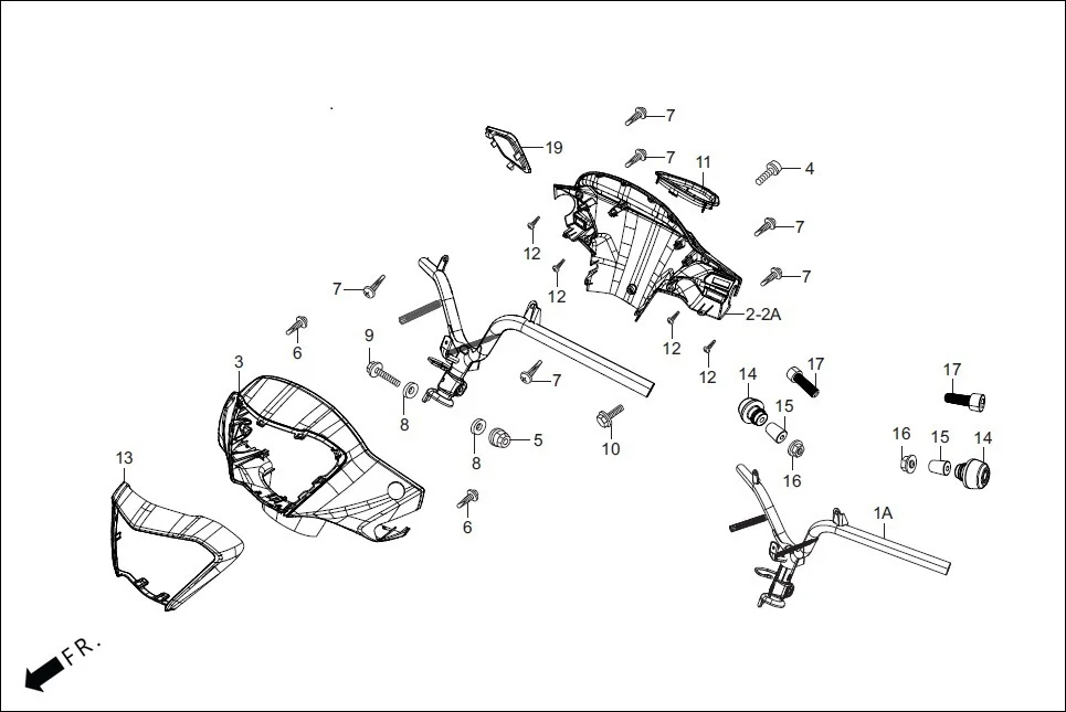 F-4-ZX STEERING HANDLE/HANDLE COVER assembly diagram for Hero Pleasure + 110 (July,2022)