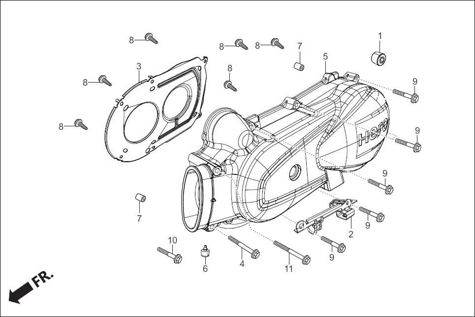 E-11 LEFT CRANK CASE COVER