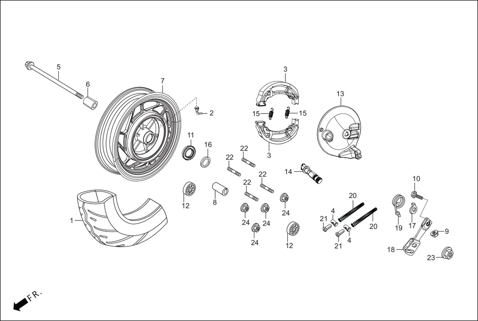 F-10-VX/ZX FRONT WHEEL (VX/ZX) diagram showing 90912-KPL-900