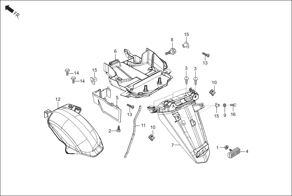 F-14 REAR FENDER diagram showing 93903-25480