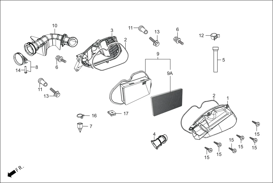 F-15 AIR CLEANER assembly diagram for Hero Pleasure Plus((OCT, 2021)