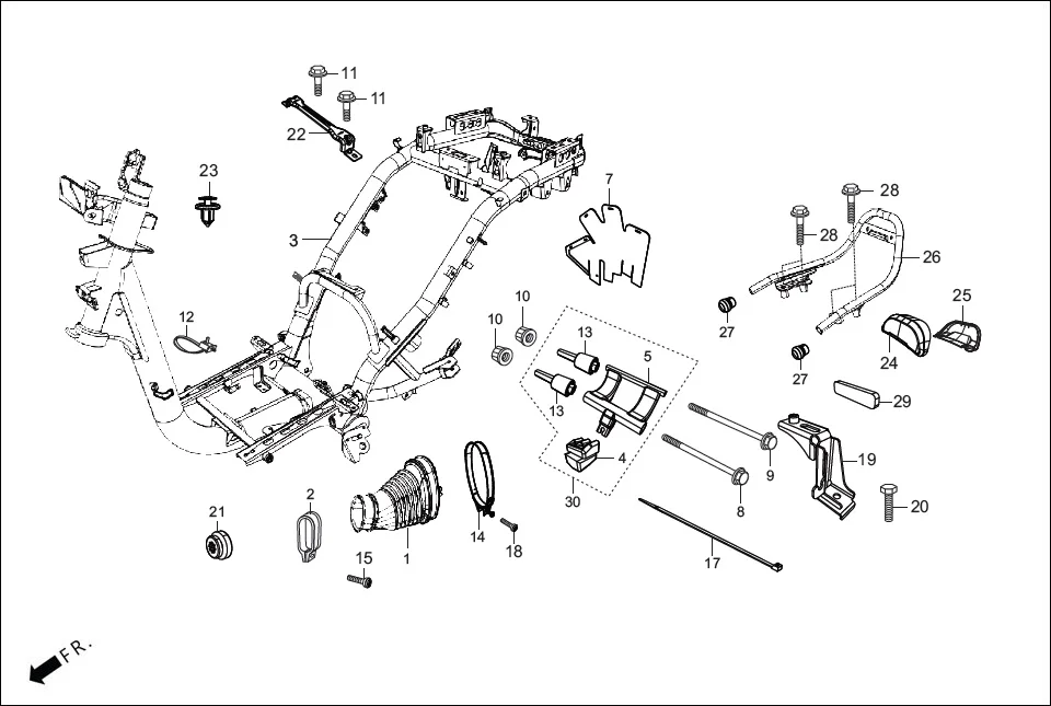 F-23-ZX FRAME BODY diagram showing 84103-AAL-D00