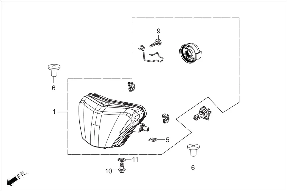 F-1-ZX HEAD LIGHT diagram showing 33100-AAL-E21