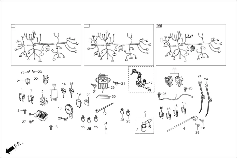 F-22-ZX WIRE HARNESS assembly diagram for Hero PLEASURE PLUS 110 BSVI OBD2 (Apr,2025)
