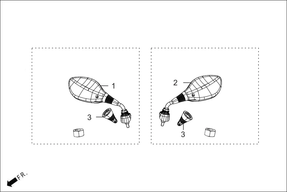 F-3B MIRROR ASSY assembly diagram for Hero PLEASURE PLUS 110 BSVI OBD2 (Apr,2025)