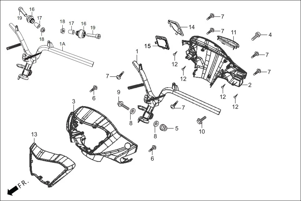 F-4-ZC/CX STEERING HANDLE/HANDLE COVER diagram showing 90071-AAL-D00