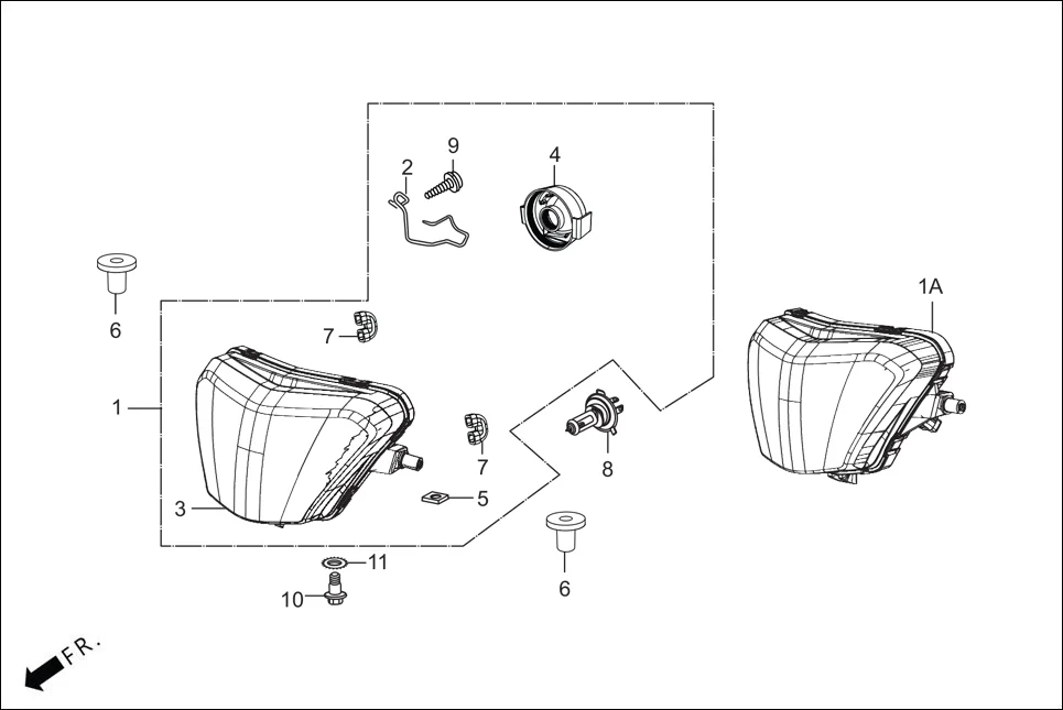 F-1_ZX+/CX HEAD LIGHT diagram showing 33100-AAL-E21