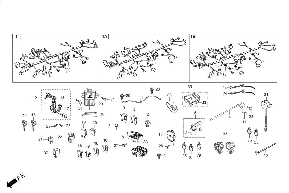F-22_LX WIRE HARNESS assembly diagram for Hero PLEASURE 110 BS6 OBDA(July,2024)