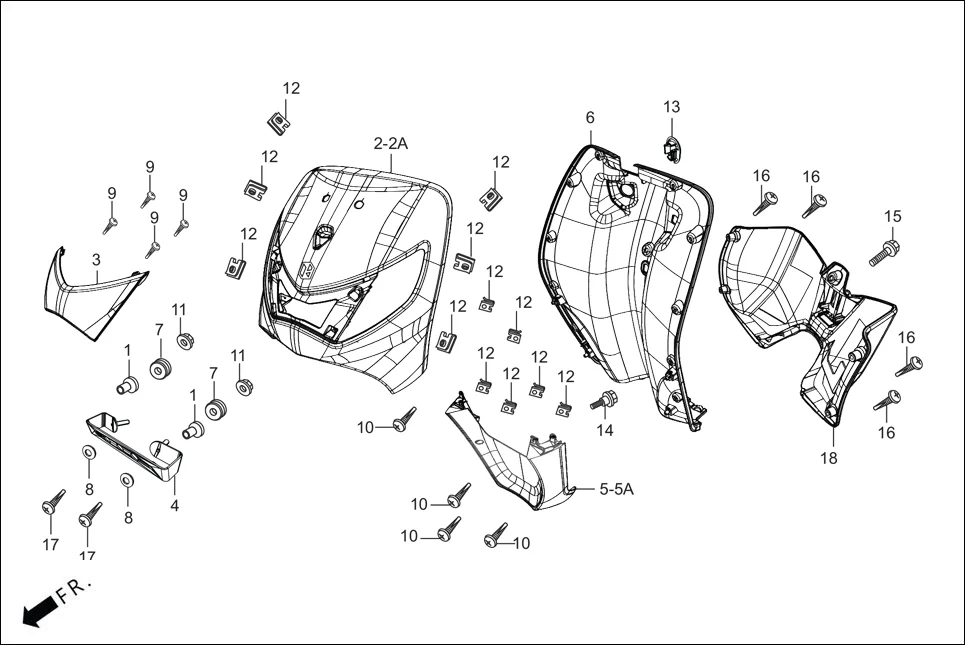 F-6_ZX+/CX FR. &amp; INNER COVER diagram showing 90113-KST-940