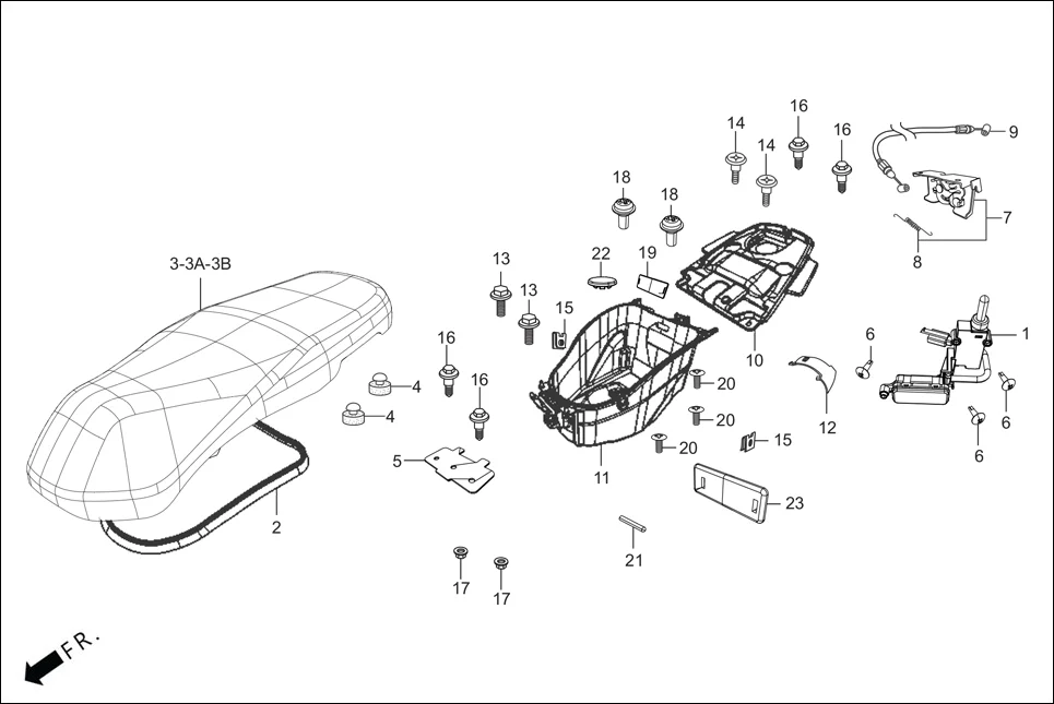 F-12-ZX-CX SEAT/LUGGAGE BOX/LIGHT ASSY. BOOT diagram showing 95701-05010-00