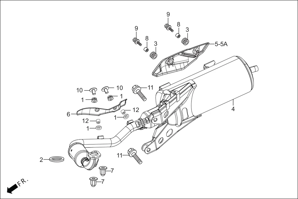F-16-ZX-CX EXHAUST MUFFLER diagram showing 18318-AAL-D00
