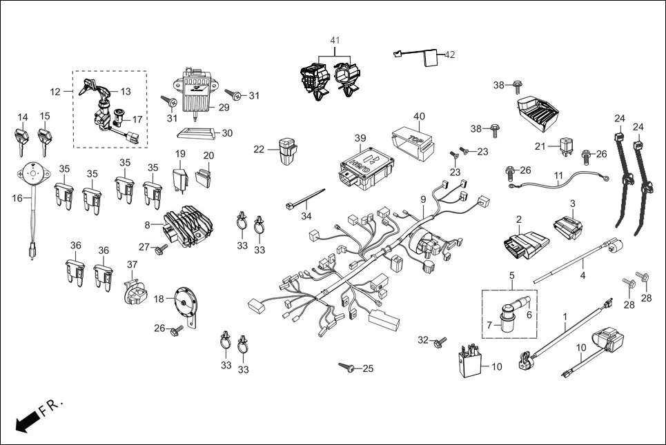 F-22-ZX WIRE HARNESS diagram showing 93903-35280