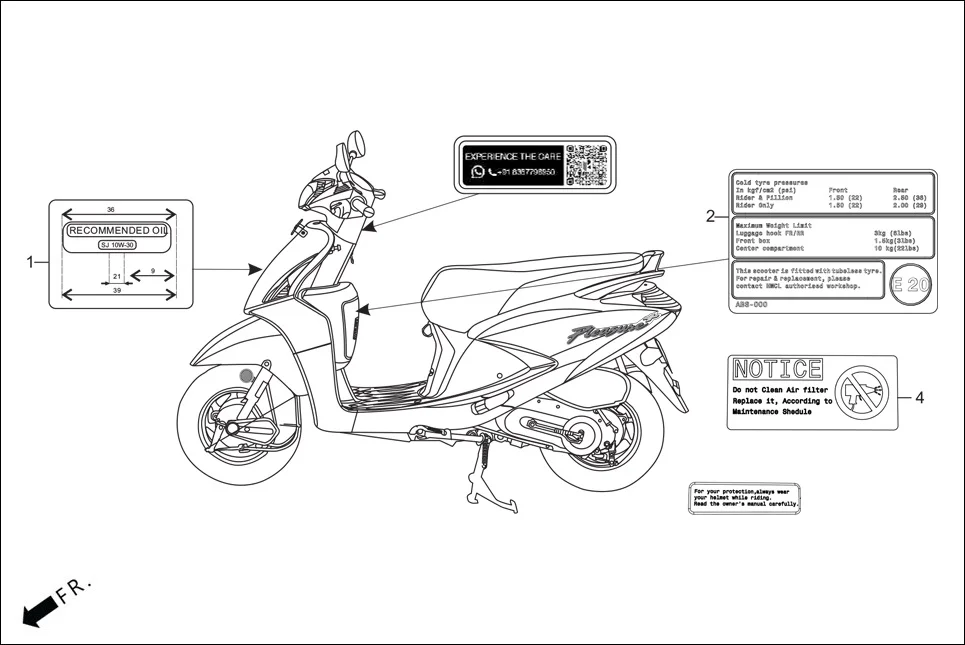 F-25 CAUTION LABEL diagram showing 87541-AAW-300
