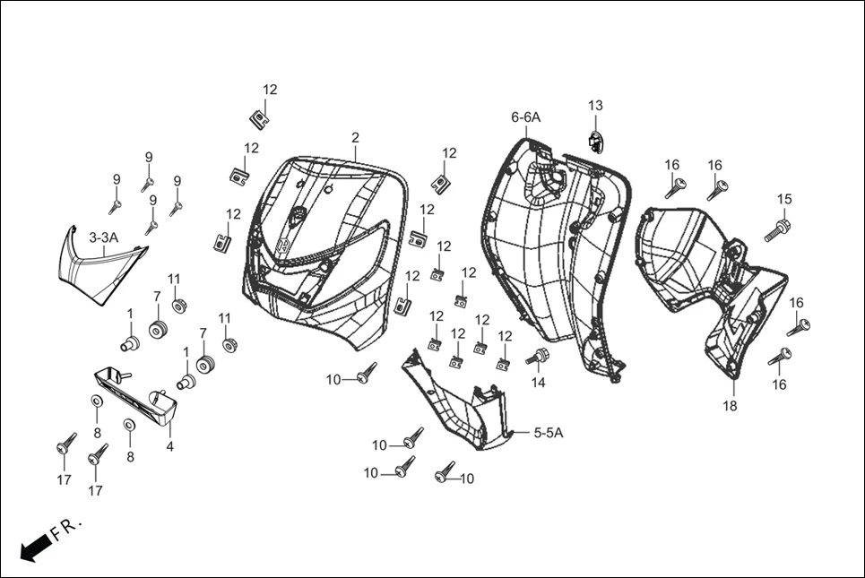 F-6-ZX FR. &amp; INNER COVER diagram showing 93903-22280
