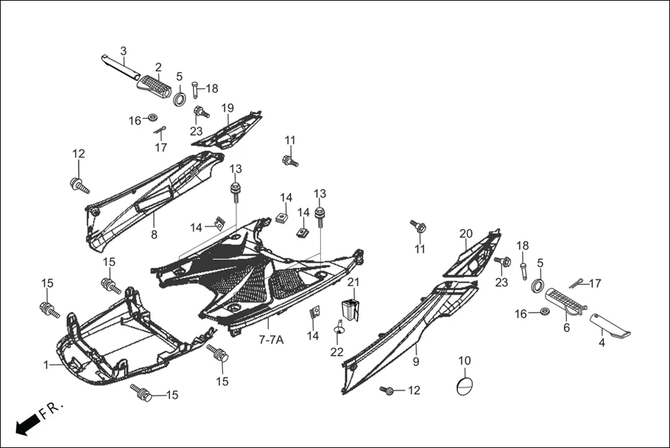 F-7-LX FLOOR PANEL diagram showing 90116-KTP-900