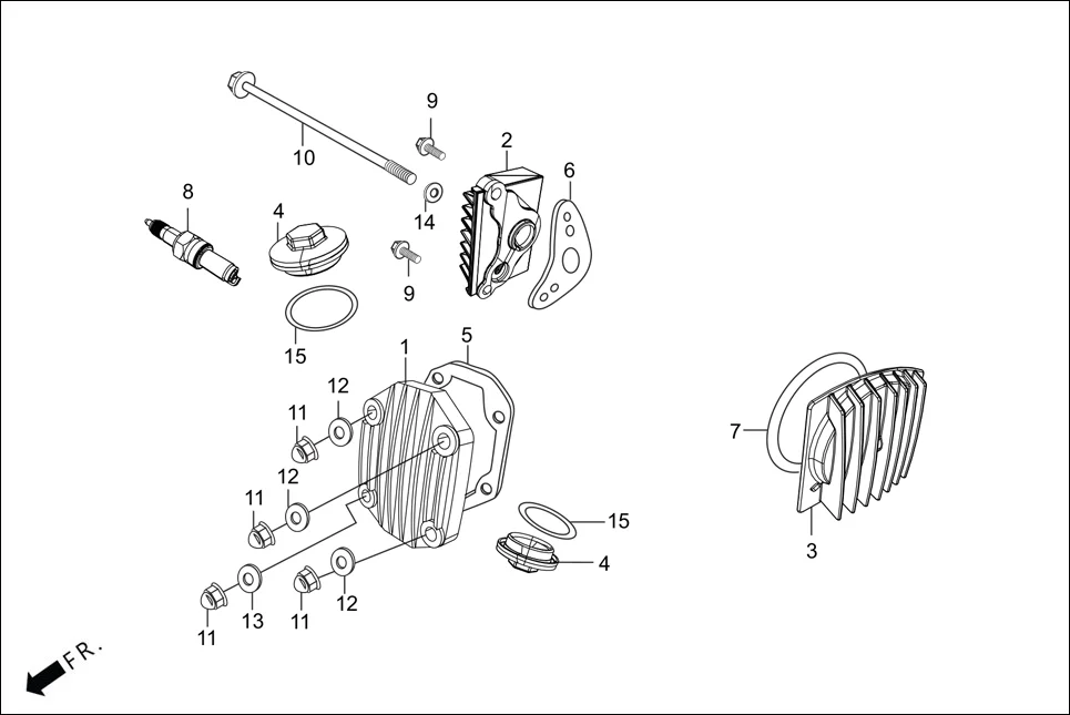 E-1-SELF CYLINDER HEAD COVER/INLET PIPE
