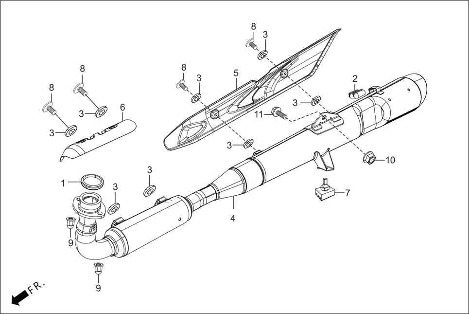 F-16 MUFFLER diagram showing 18331-ACK-000