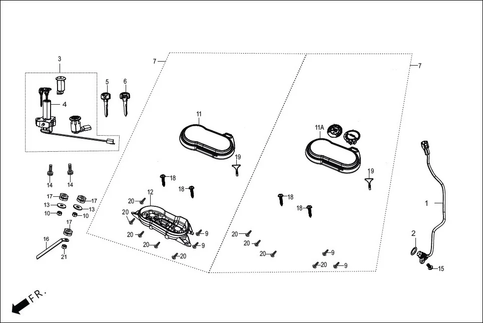 F-2-XTEC-DISC SPEEDOMETER/CABLE/KEY SET diagram showing 93903-35280