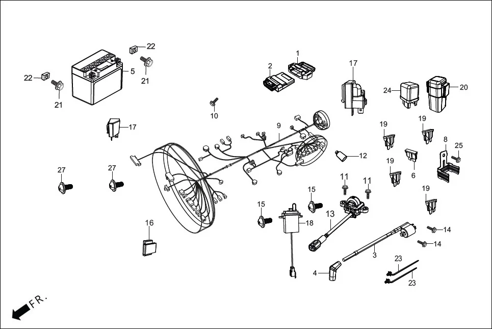 F-24-SELF_I3S WIRE HARNESS/BATTERY diagram showing ADHMA7F000000G