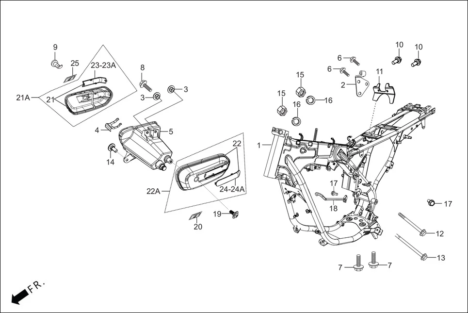 F-25-DRUM FRAME BODY/UTILITY BOX diagram showing AAEZB4P002000G