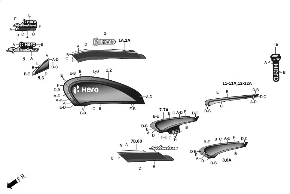 F-27-SELF_i3S STRIPES/MARK diagram showing 86833-AAE-B00
