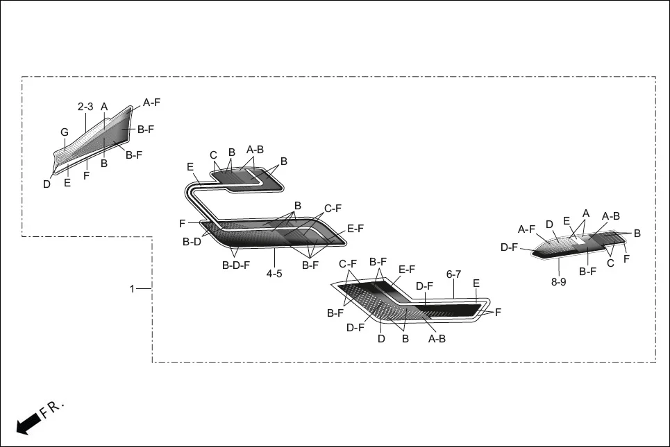 F-27B-SELF_i3S STRIPES/MARK diagram showing NOT SERVICEABLE