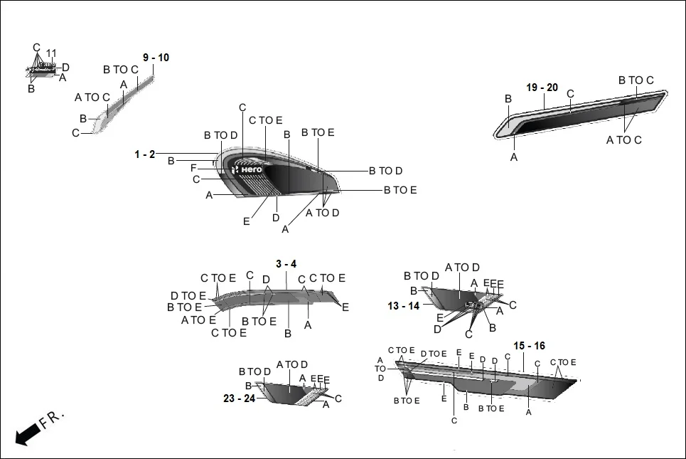 F-27E-SELF STRIPES/MARK diagram showing ADHMS6B0130ATG