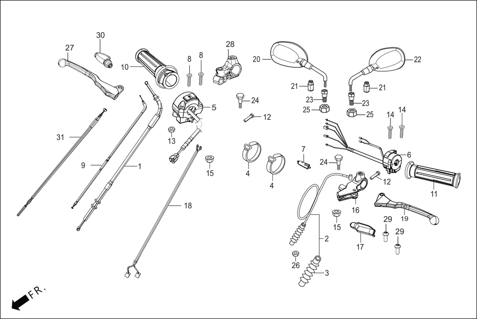 F-3-DRUM HANDLE LEVER/SWITCH/CONTROL CABLE diagram showing 90201-MW3-620