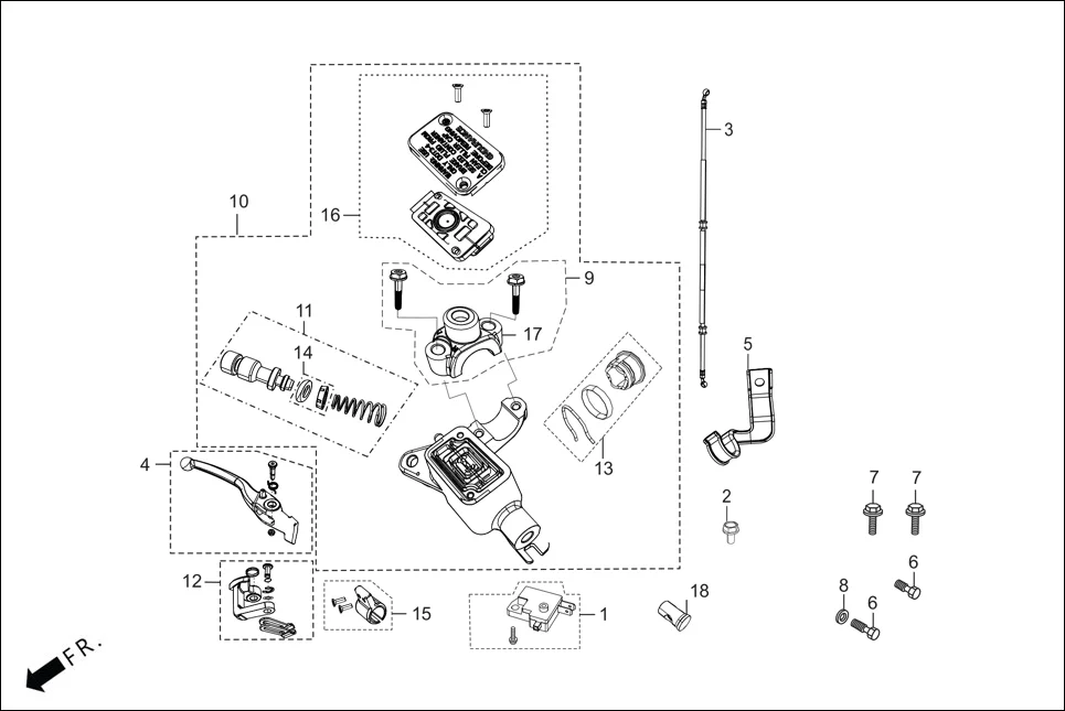 F-4-DISC FRONT BRAKE/(MASTER CYL) diagram showing 90145-RAA-000