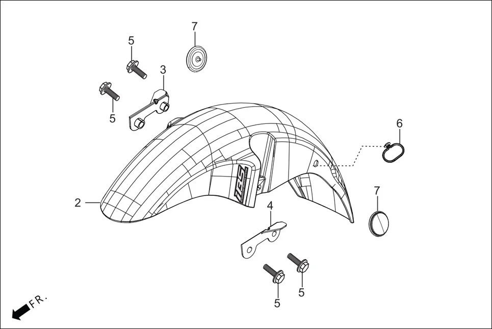 F-7-DRUM FENDER FRONT diagram showing 61103-KST-940