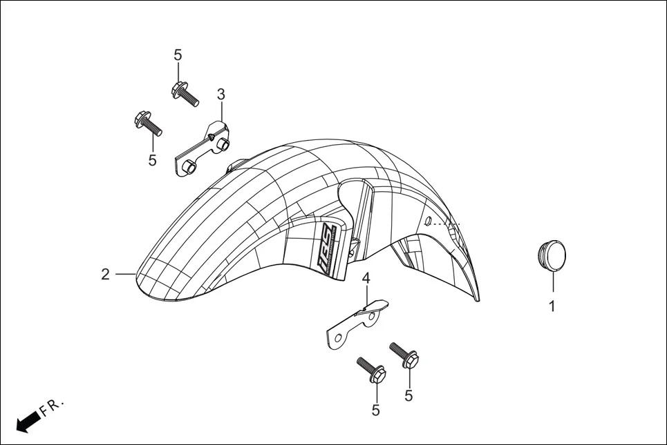 F-7-XTEC-DISC FENDER FRONT diagram showing 61100-ADH-500R