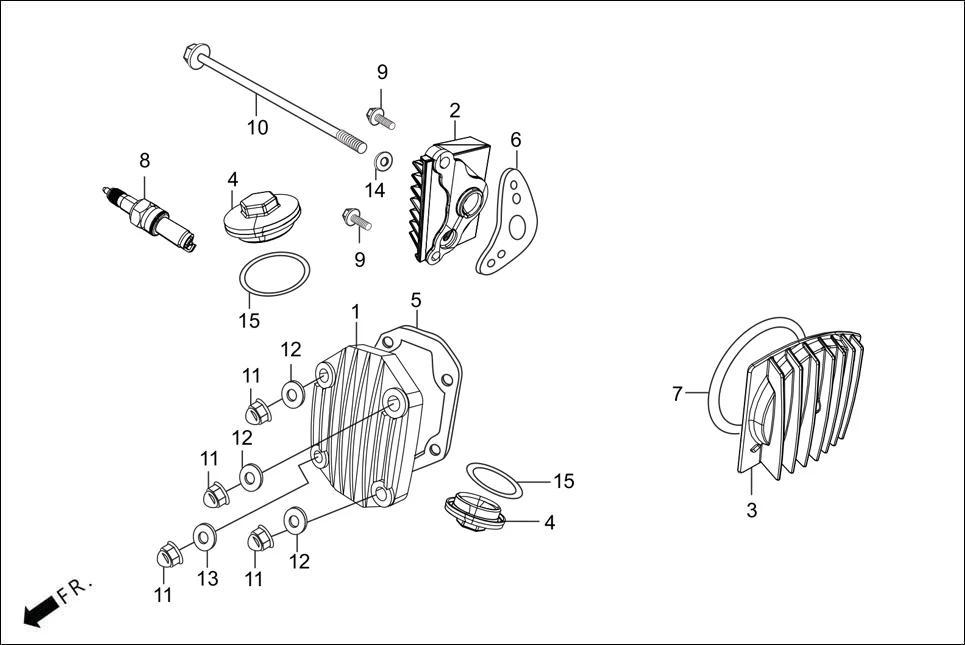 E-1 CYLINDER HEAD COVER/INLET PIPE