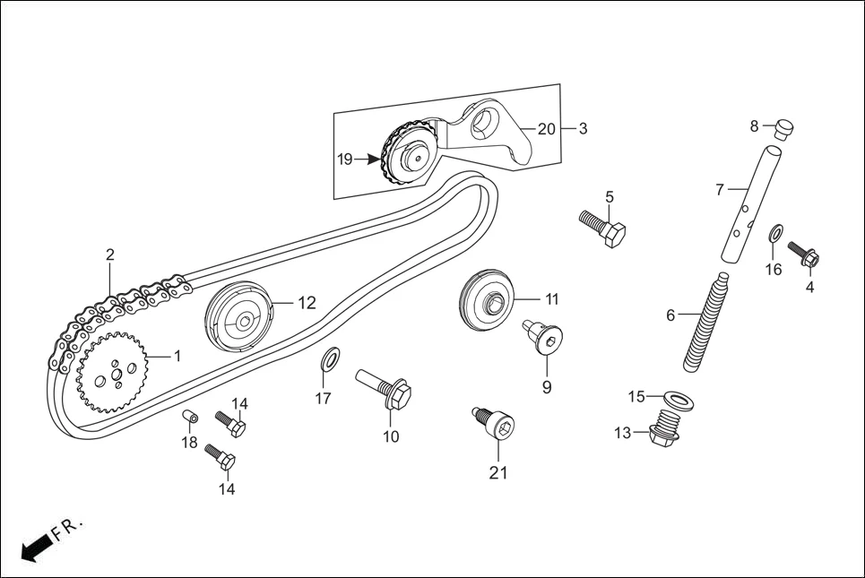 E-4 CAM CHAIN TENSIONER