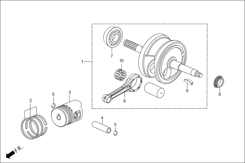 E-9 CRANKSHAFT/PISTON