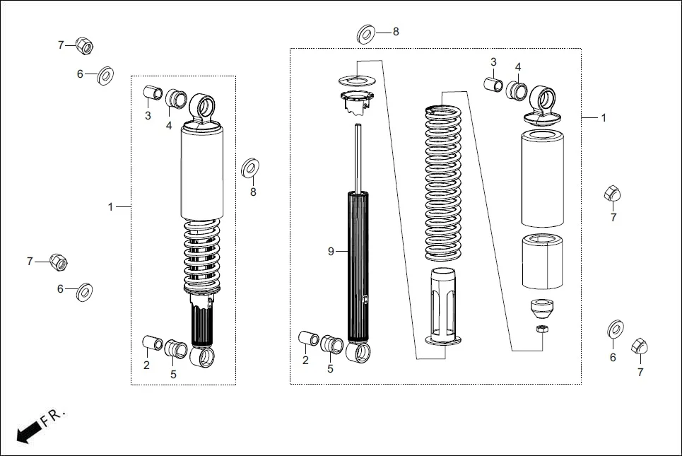 F-20 REAR CUSHION assembly diagram for Hero SPLENDOR PLUS OBD2B(Apr., 2025)