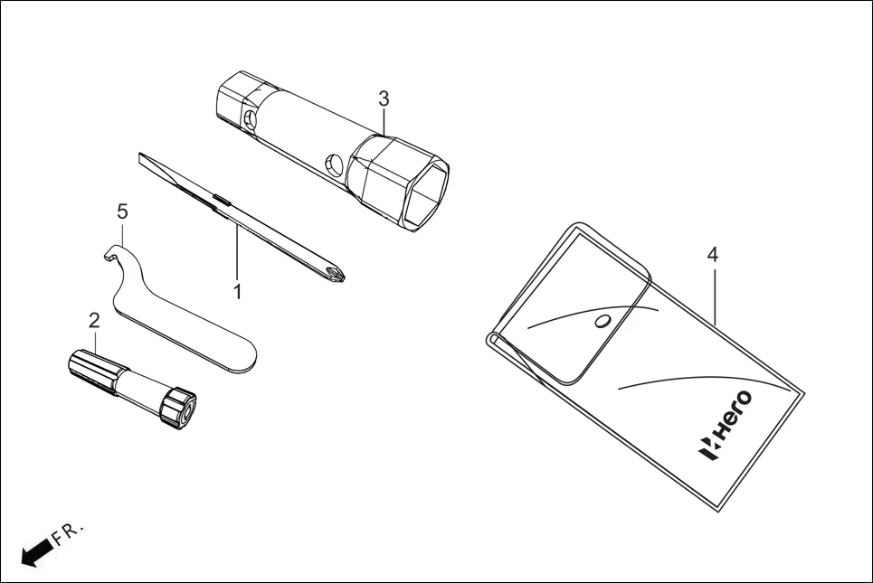 F-26 TOOLS assembly diagram for Hero SPLENDOR PLUS OBD2B(Apr., 2025)