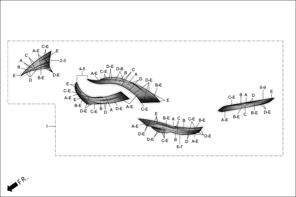 F-27B STRIPES/MARK assembly diagram for Hero SPLENDOR PLUS OBD2B(Apr., 2025)