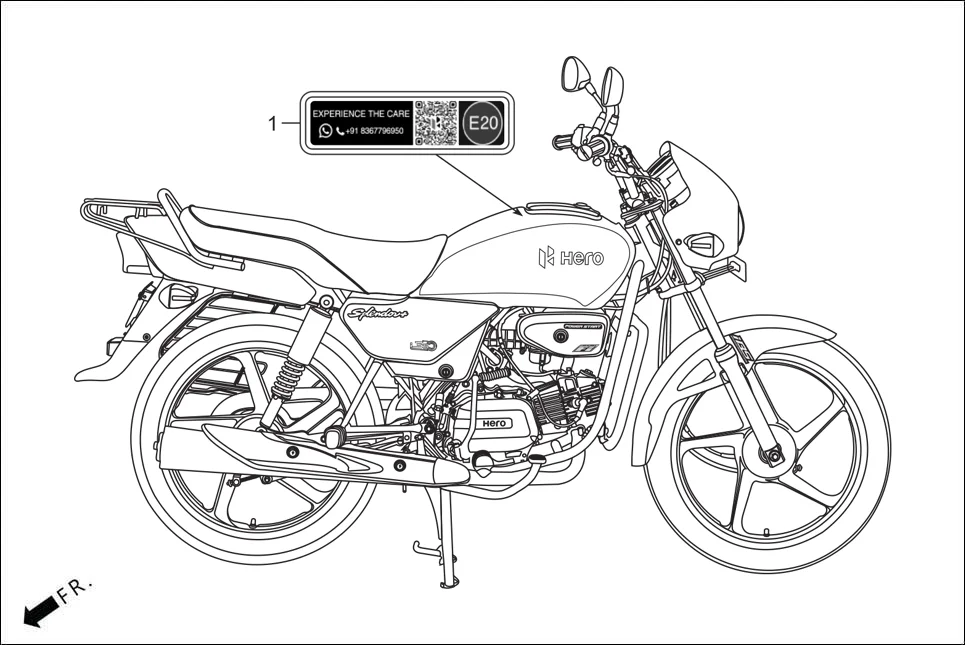 F-30 MARK/CAUTION assembly diagram for Hero SPLENDOR PLUS OBD2B(Apr., 2025)