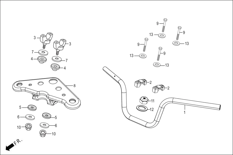 F-5 HANDLE PIPE/TOP BRIDGE diagram showing 53133-198-900
