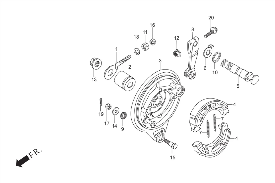 F-10-SPOKE REAR BRAKE PANEL diagram showing 92811-10000