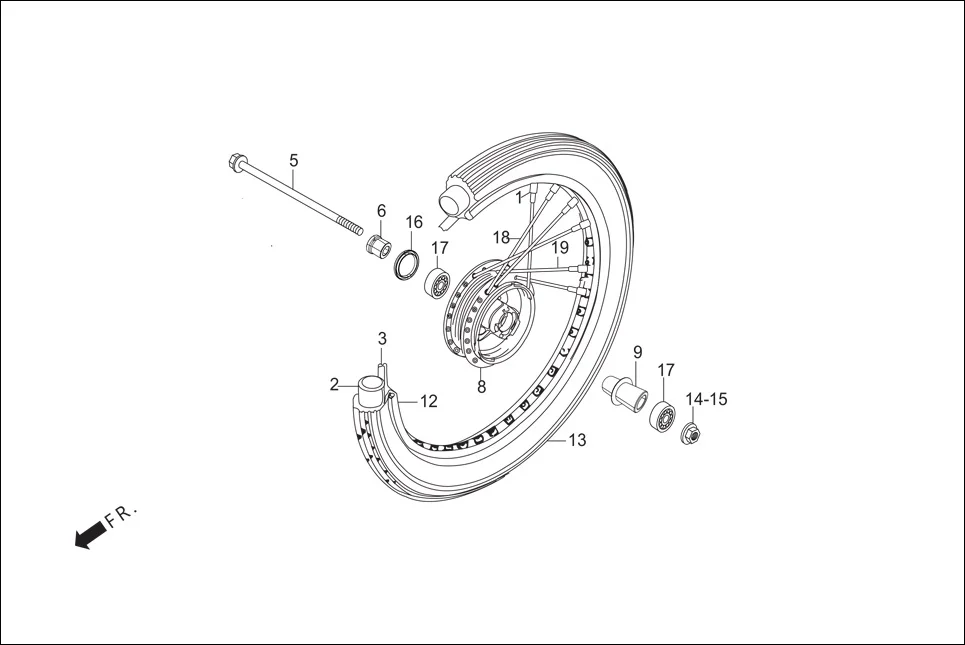 F-9-SPOKE FRONT WHEEL diagram showing 42712-KCS-920