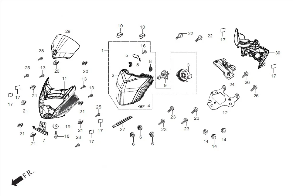 F-1-DRUM HEAD LIGHT diagram showing 93500-05010-1A