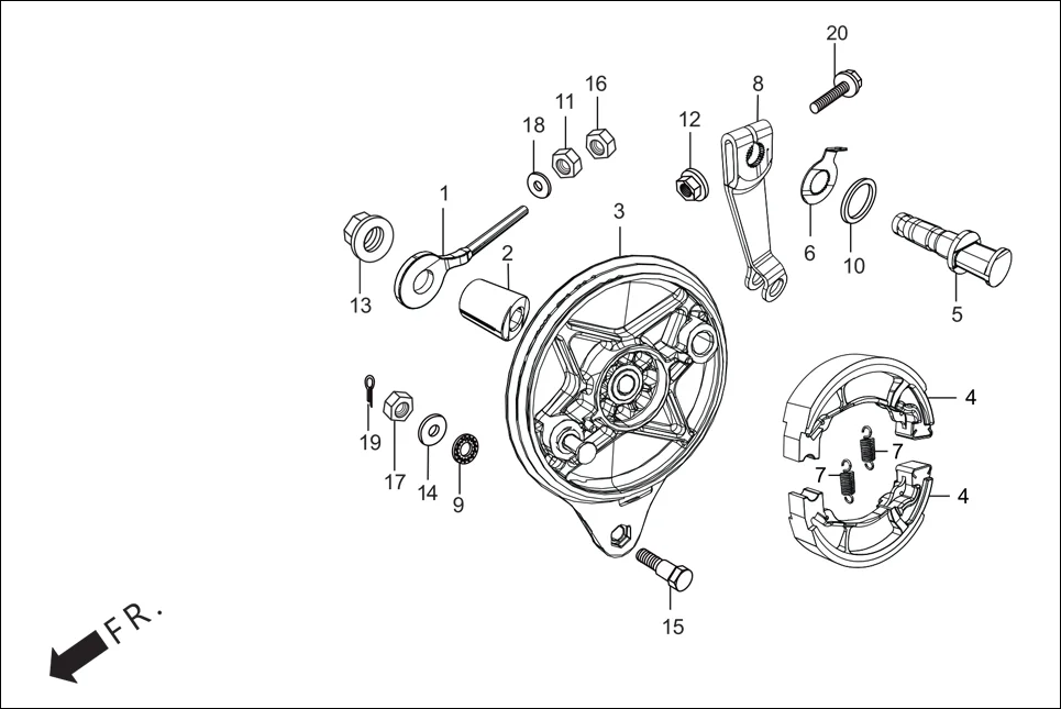 F-10 REAR BRAKE PANEL diagram showing 45125-AAH-F0099