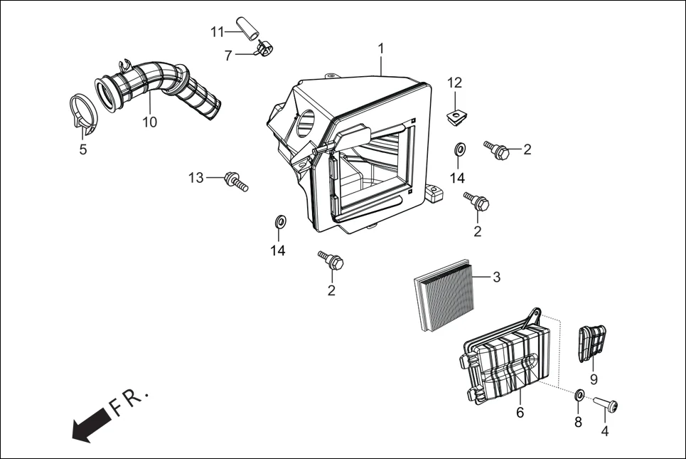 F-15 AIR CLEANER assembly diagram for Hero Splendor iSMART i3S BSVI (Oct, 2019)