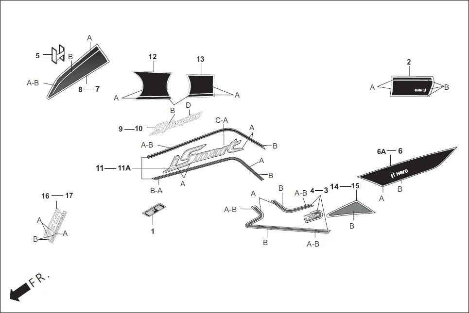 F-27 STRIPES/MARKS diagram showing 86830-AAF-400