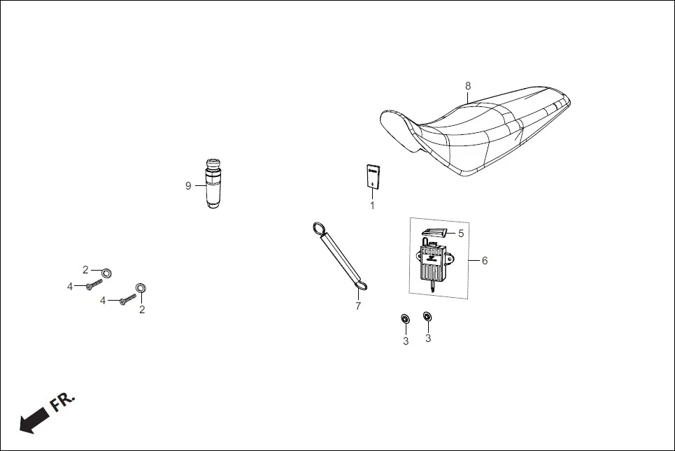 F-29A NUMBER PLATE/USB CHARGER/COVER SEAT ASSY.(OPTIONAL) diagram showing 94101-05000
