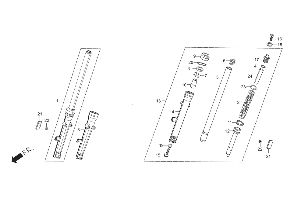 F-7-DRUM FRONT FORK diagram showing 90302-KTE-911